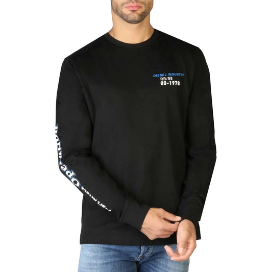 Men Crew-Neck Long-Sleeves T-Shirt – Breathable - Black -Guocali