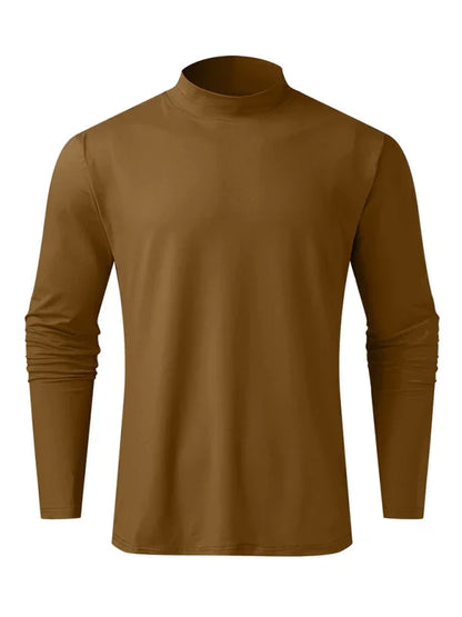 Men Crew-Neck Long-Sleeves T-Shirt – Stretchable - Green -Guocali