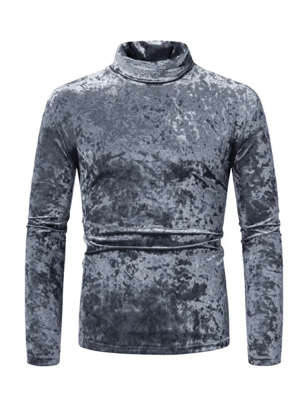 Men Crew-Neck Long-Sleeves T-Shirt – Stretchable - Red -Guocali