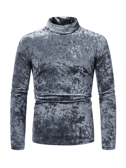 Men Crew-Neck Long-Sleeves T-Shirt – Stretchable - Red -Guocali