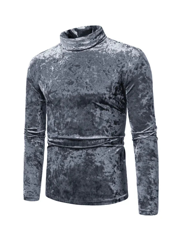 Men Crew-Neck Long-Sleeves T-Shirt – Stretchable - Red -Guocali