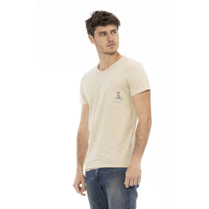 Men Crew-Neck Short-Sleeves T-Shirt – Breathable - Beige -Guocali