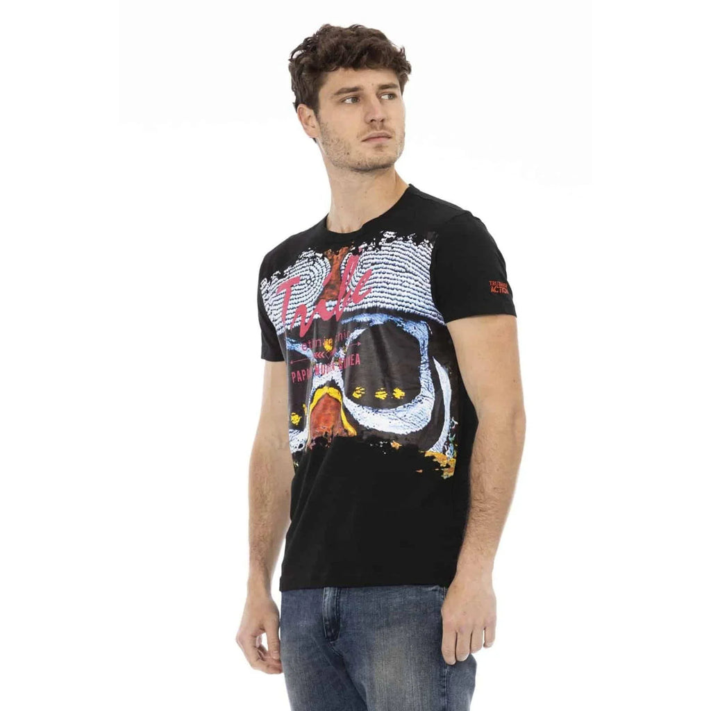 Men Crew-Neck Short-Sleeves T-Shirt – Breathable - Black -Guocali