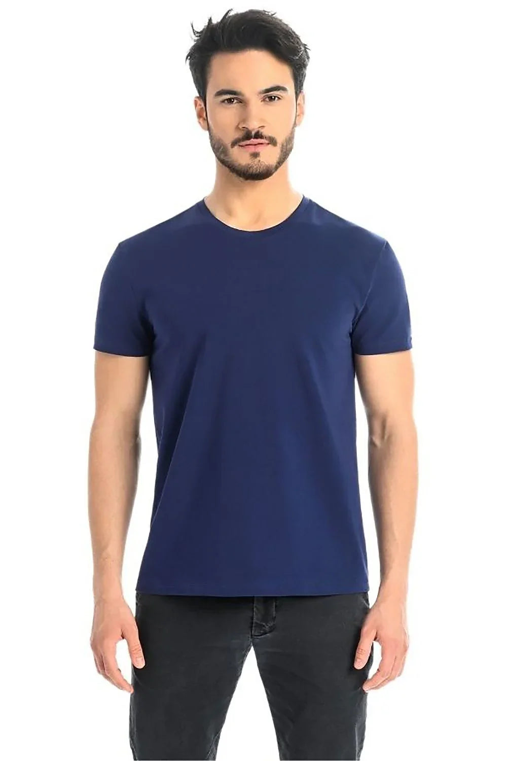 Men Crew-Neck Short-Sleeves T-Shirt – Breathable - Blue -Guocali