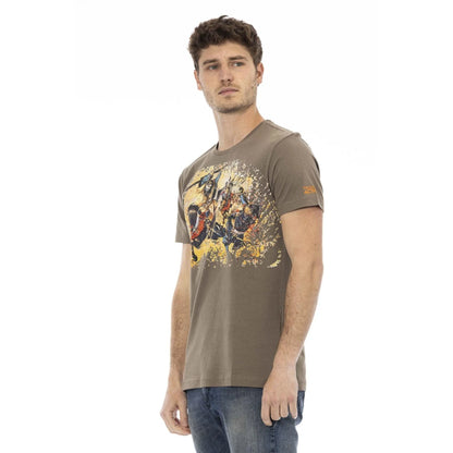 Men Crew-Neck Short-Sleeves T-Shirt – Breathable - Brown, Multicolor -Guocali