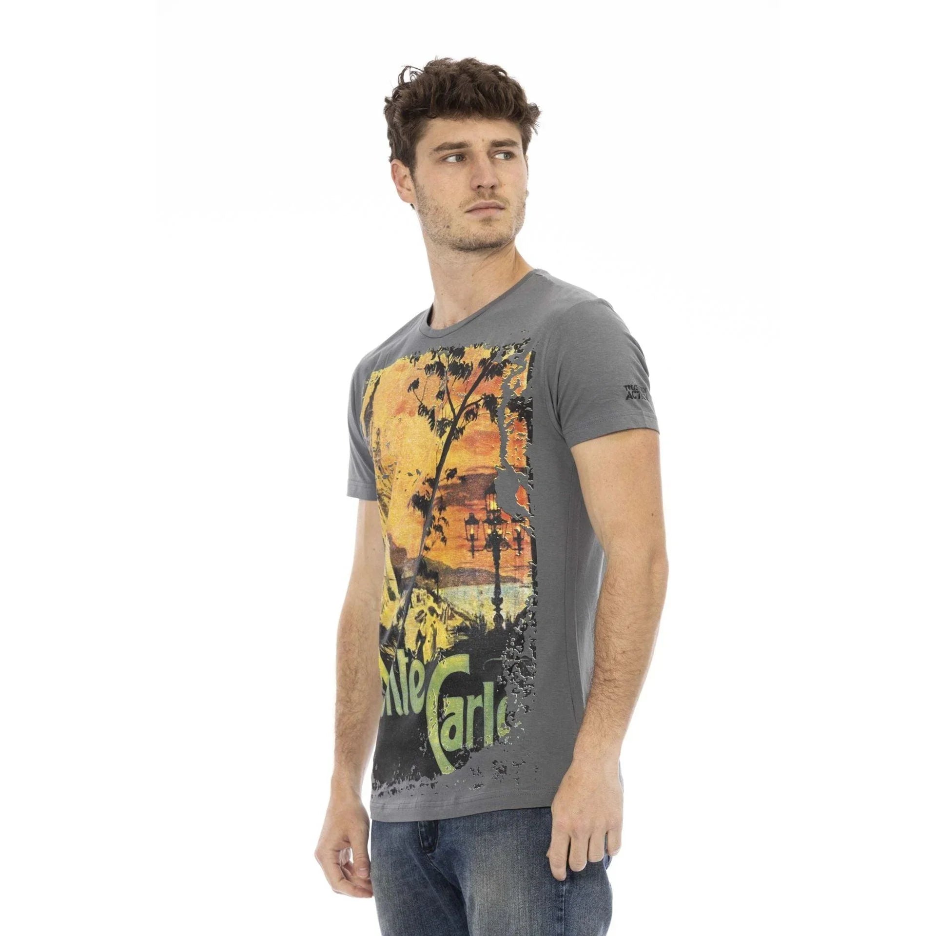 Men Crew-Neck Short-Sleeves T-Shirt – Breathable - Gray -Guocali