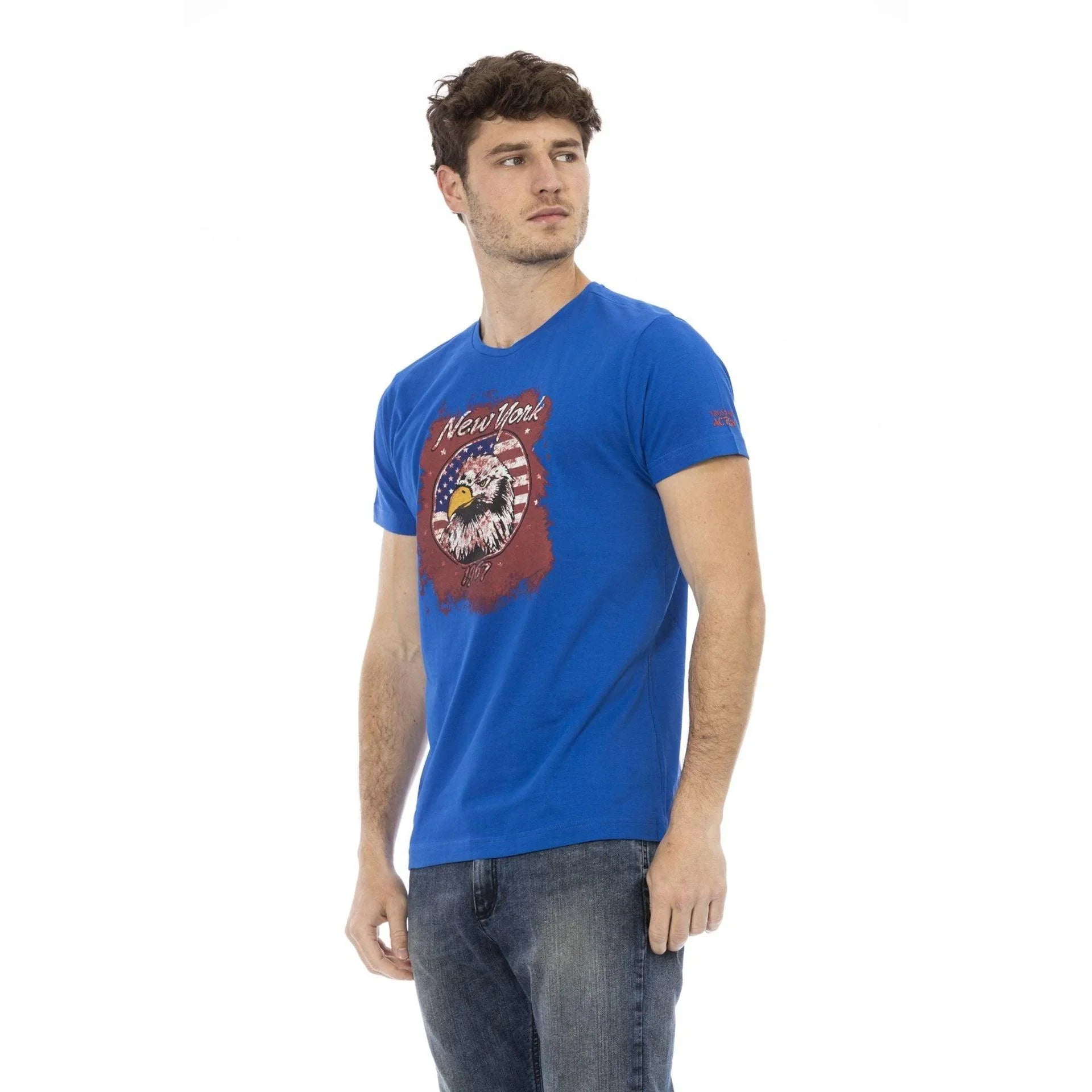 Men Crew-Neck Short-Sleeves T-Shirt – Breathable - Navy, Blue -Guocali
