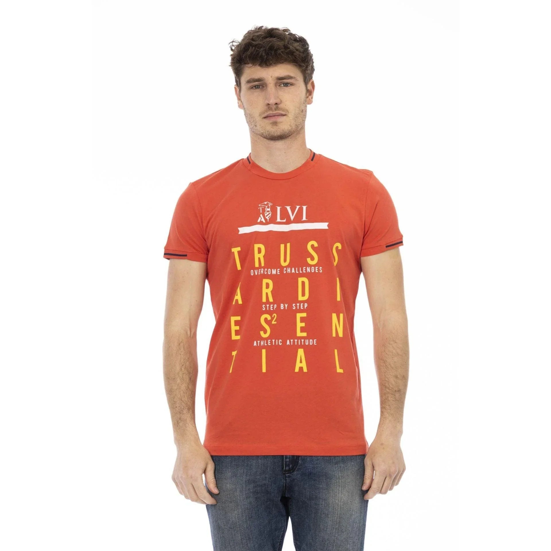 Men Crew-Neck Short-Sleeves T-Shirt – Breathable - Orange, Yellow -Guocali