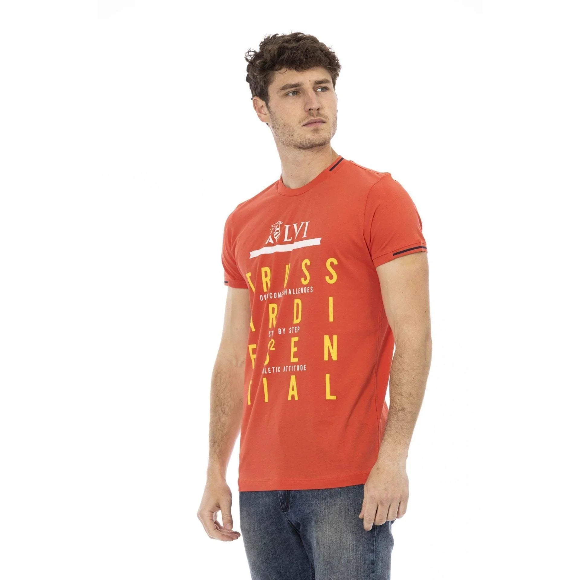 Men Crew-Neck Short-Sleeves T-Shirt – Breathable - Orange, Yellow -Guocali