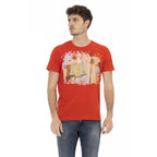 Men Crew-Neck Short-Sleeves T-Shirt – Breathable - Red -Guocali
