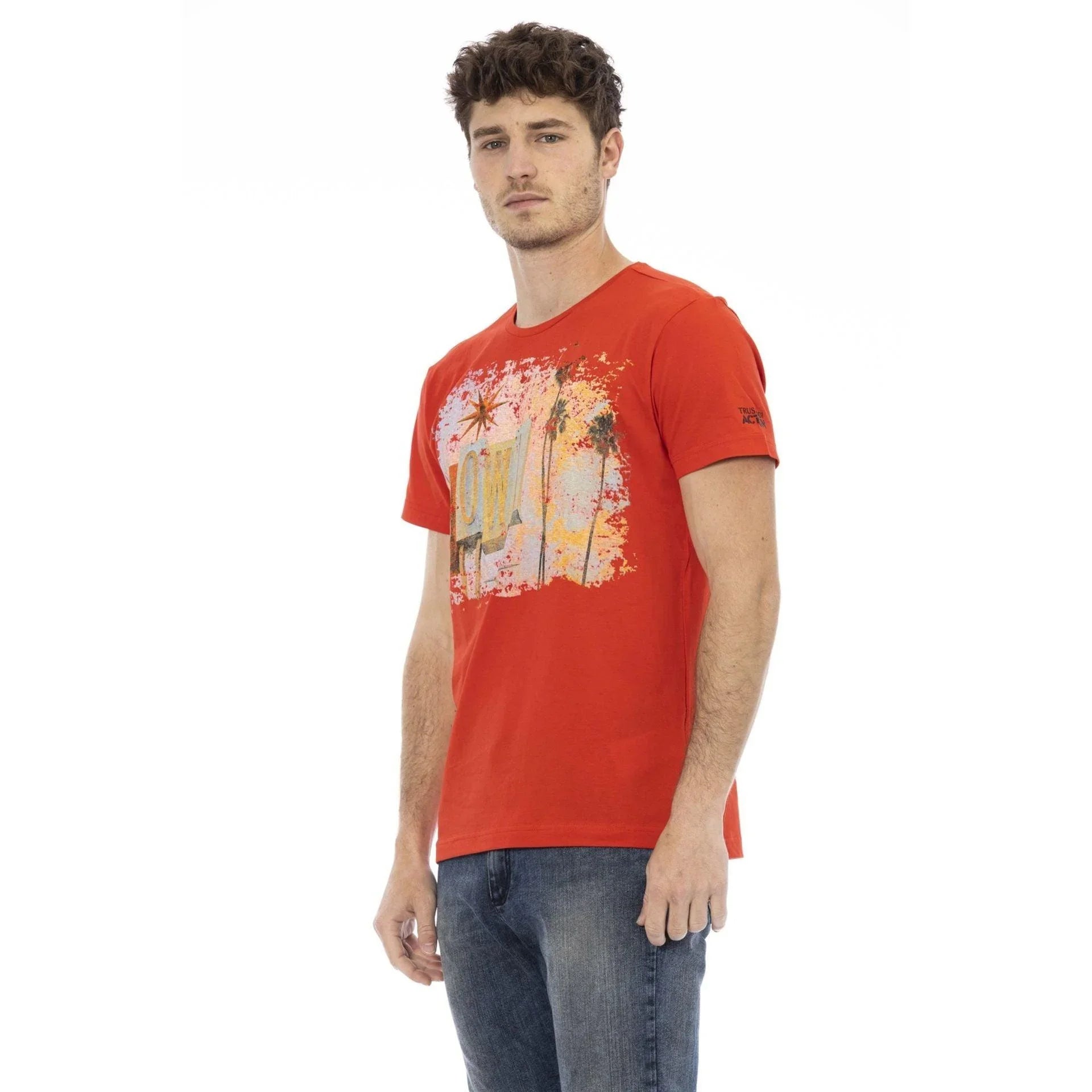 Men Crew-Neck Short-Sleeves T-Shirt – Breathable - Red -Guocali