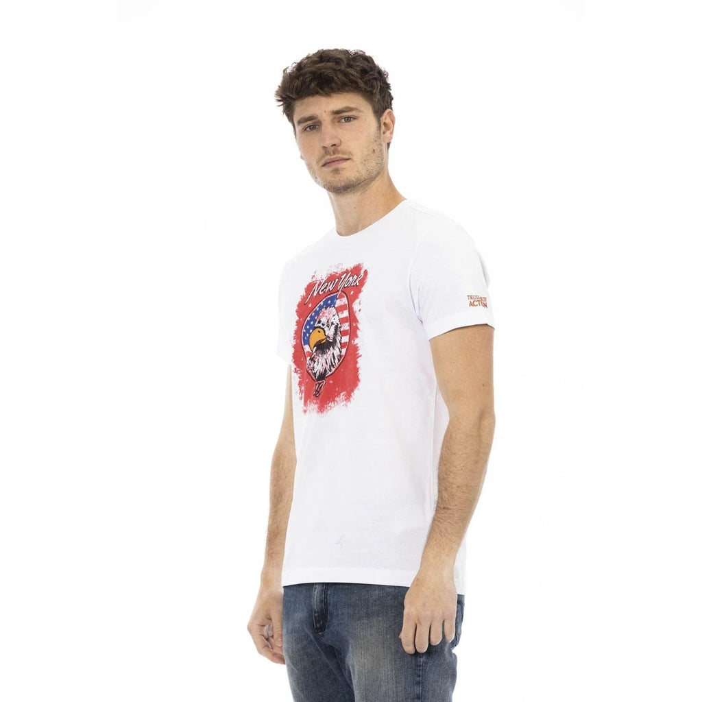 Men Crew-Neck Short-Sleeves T-Shirt – Breathable - White -Guocali