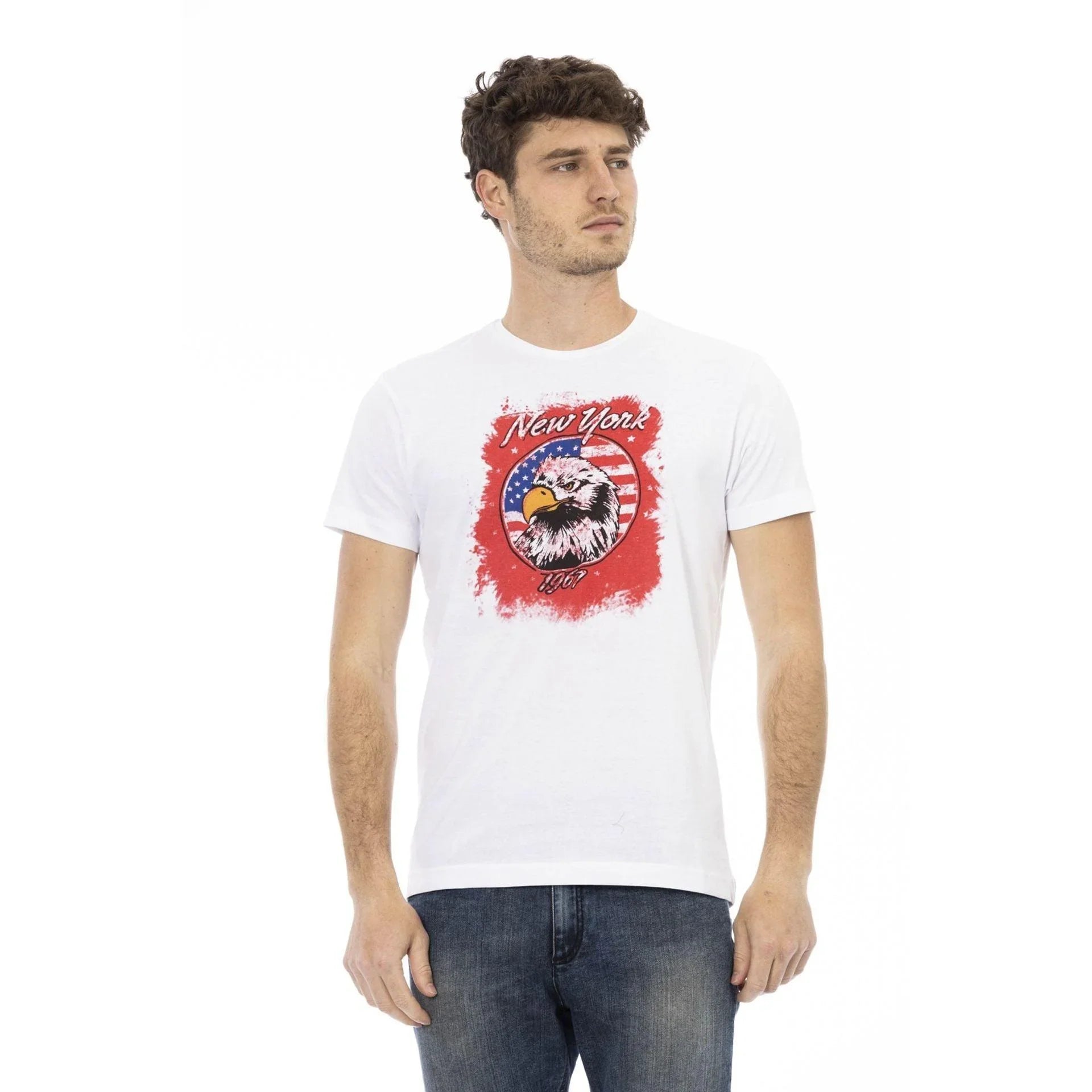 Men Crew-Neck Short-Sleeves T-Shirt – Breathable - White -Guocali