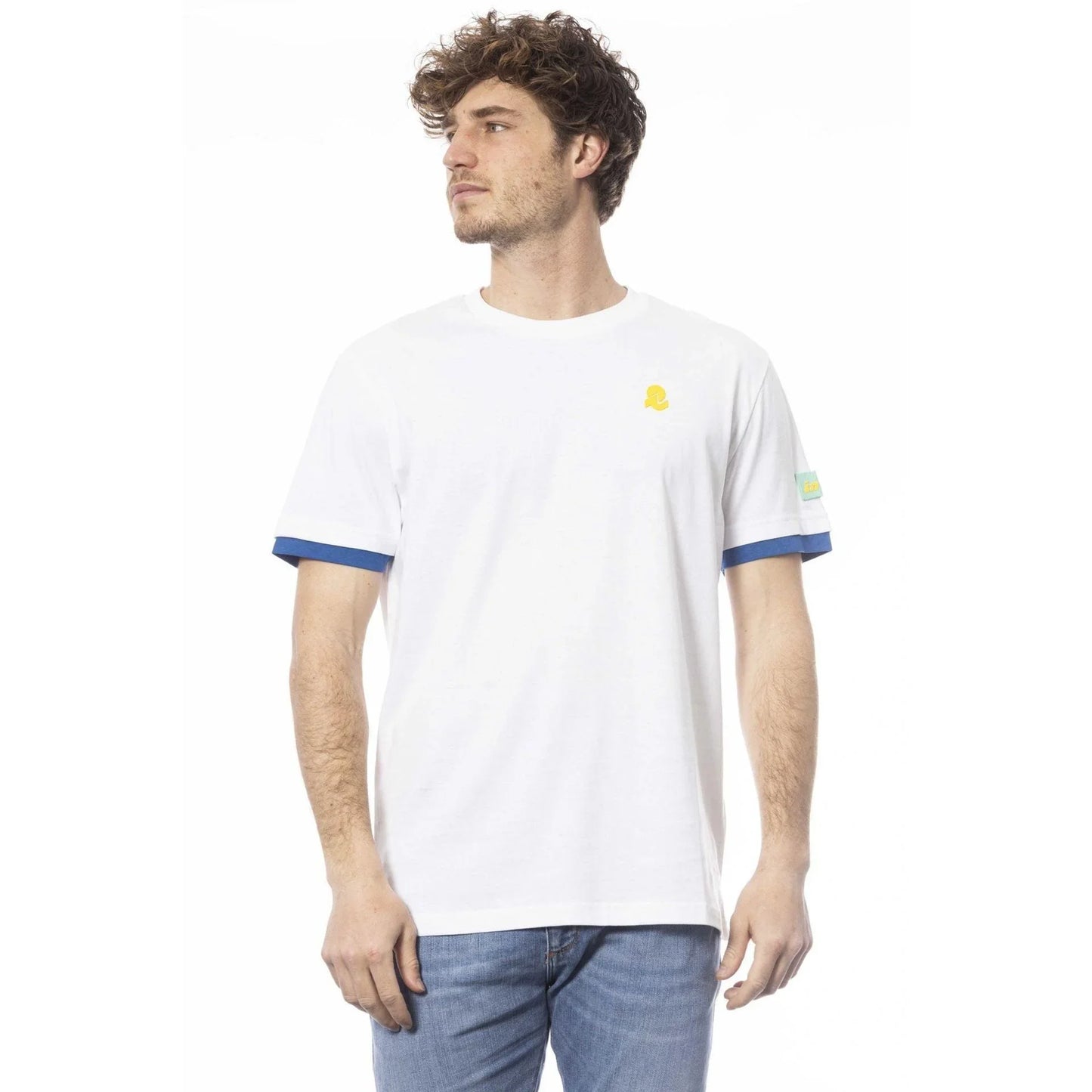 Men Crew-Neck Short-Sleeves T-Shirt – Breathable - White, Blue, Yellow -Guocali