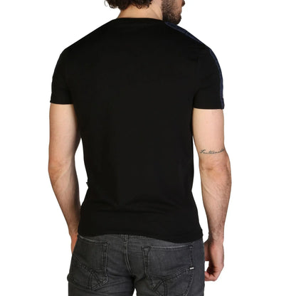 Men Crew-Neck Short-Sleeves T-Shirt – Stretchable - Black -Guocali