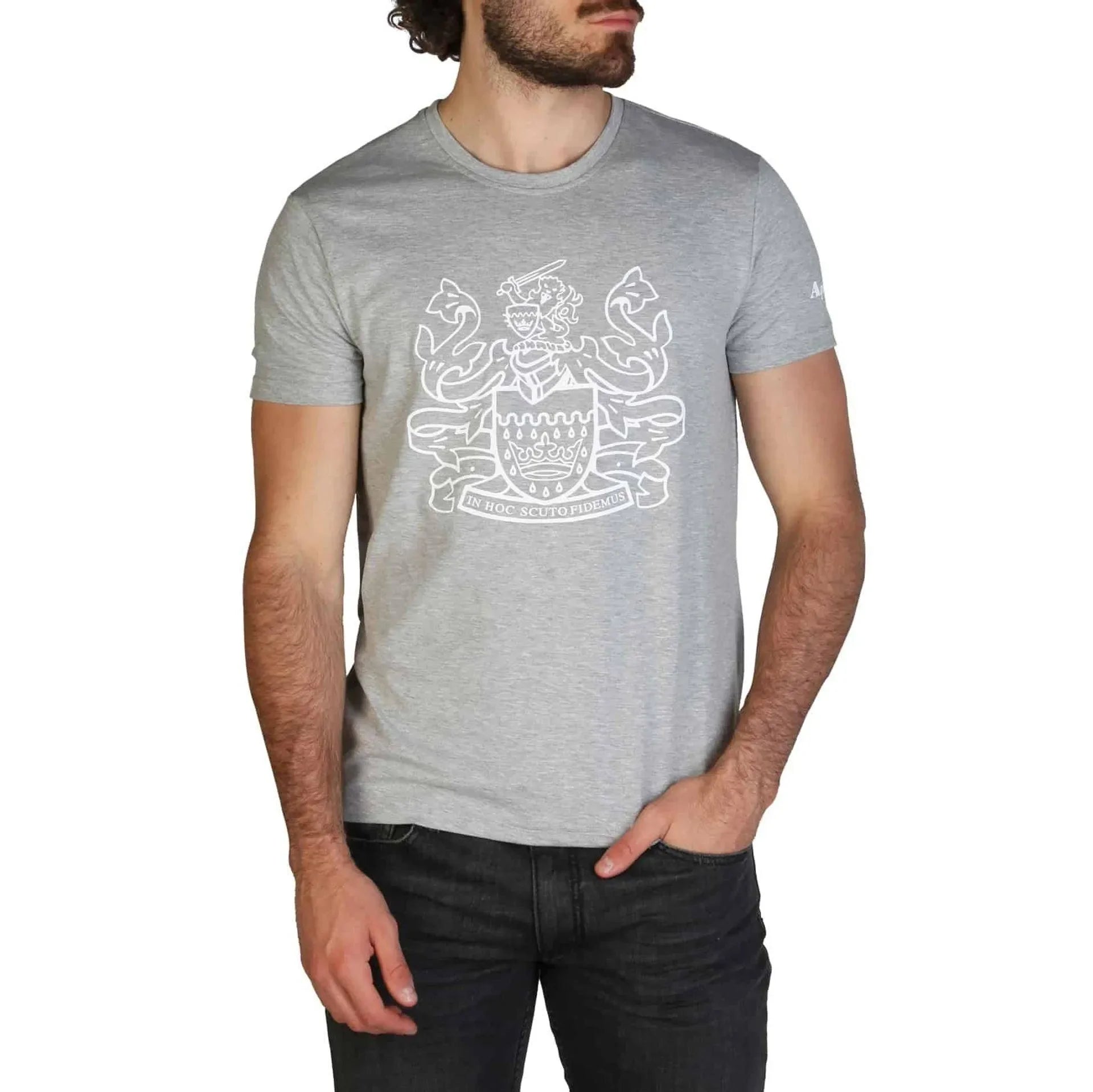 Men Crew-Neck T-Shirt – Stretchable - Gray -Guocali