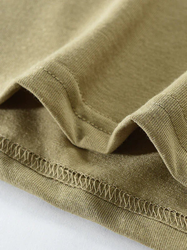 Men Henley Long-Sleeves T-Shirt – Breathable - Green, Beige -Guocali