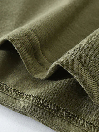 Men Henley Long-Sleeves T-Shirt – Breathable - Green, Beige -Guocali