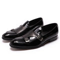 men loafers - patent leather, leather, rubber