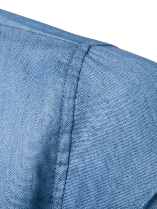 Men Long Sleeves Cotton Casual Shirt – Lightweight - Navy, Brown -Guocali