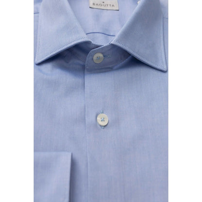 Men Long Sleeves Cotton Dress Shirt – Breathable - Blue -Guocali
