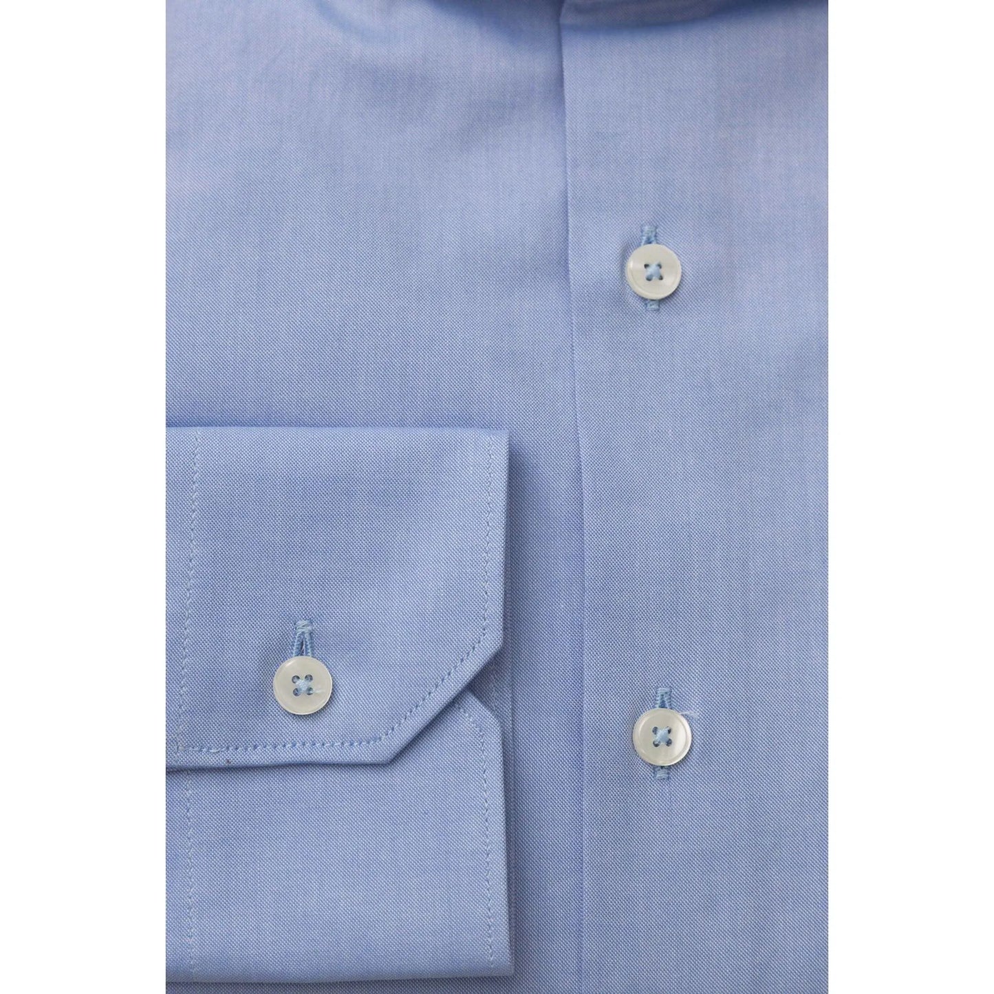 Men Long Sleeves Cotton Dress Shirt – Breathable - Blue -Guocali