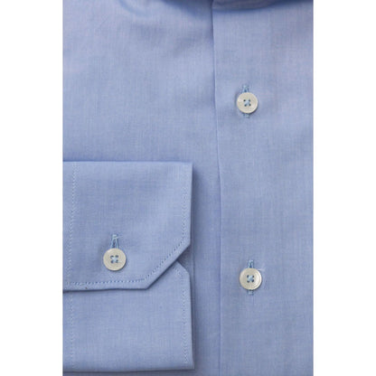 Men Long Sleeves Cotton Dress Shirt – Breathable - Blue -Guocali