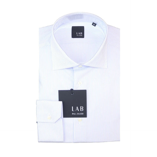 Men Long Sleeves Cotton Dress Shirt – Breathable - Blue, White -Guocali