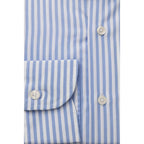 Men Long Sleeves Cotton Striped Dress Shirt – Breathable, White