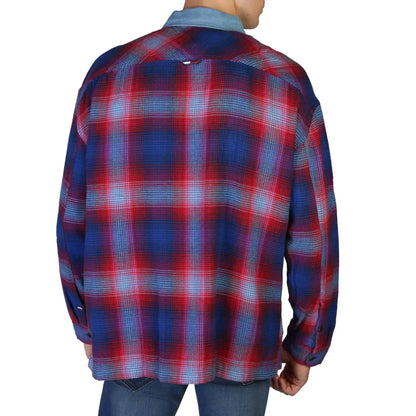 Men Long Sleeves Plaid Casual Shirt – Breathable - Red, Blue, White -Guocali