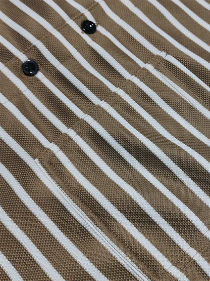 Men Long Sleeves Regular Fit Henley Shirt – Stretchable - Beige, White -Guocali