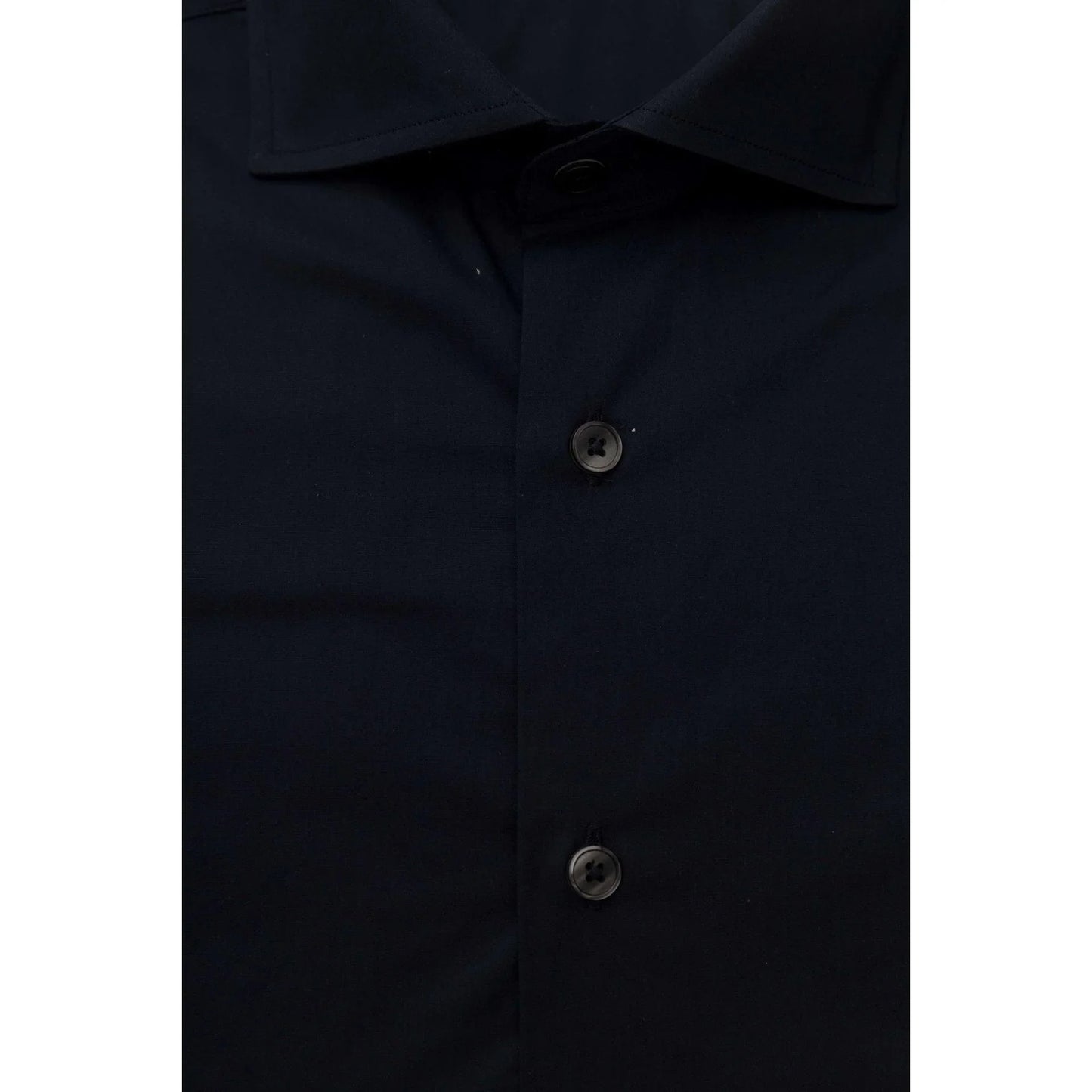 Men Long Sleeves Slim Fit Cotton Dress Shirt – Stretchable - Navy, Blue -Guocali