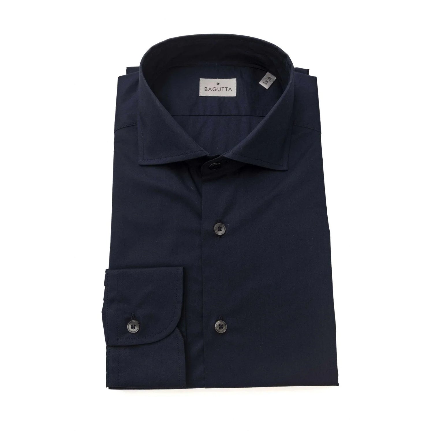 Men Long Sleeves Slim Fit Cotton Dress Shirt – Stretchable - Navy, Blue -Guocali