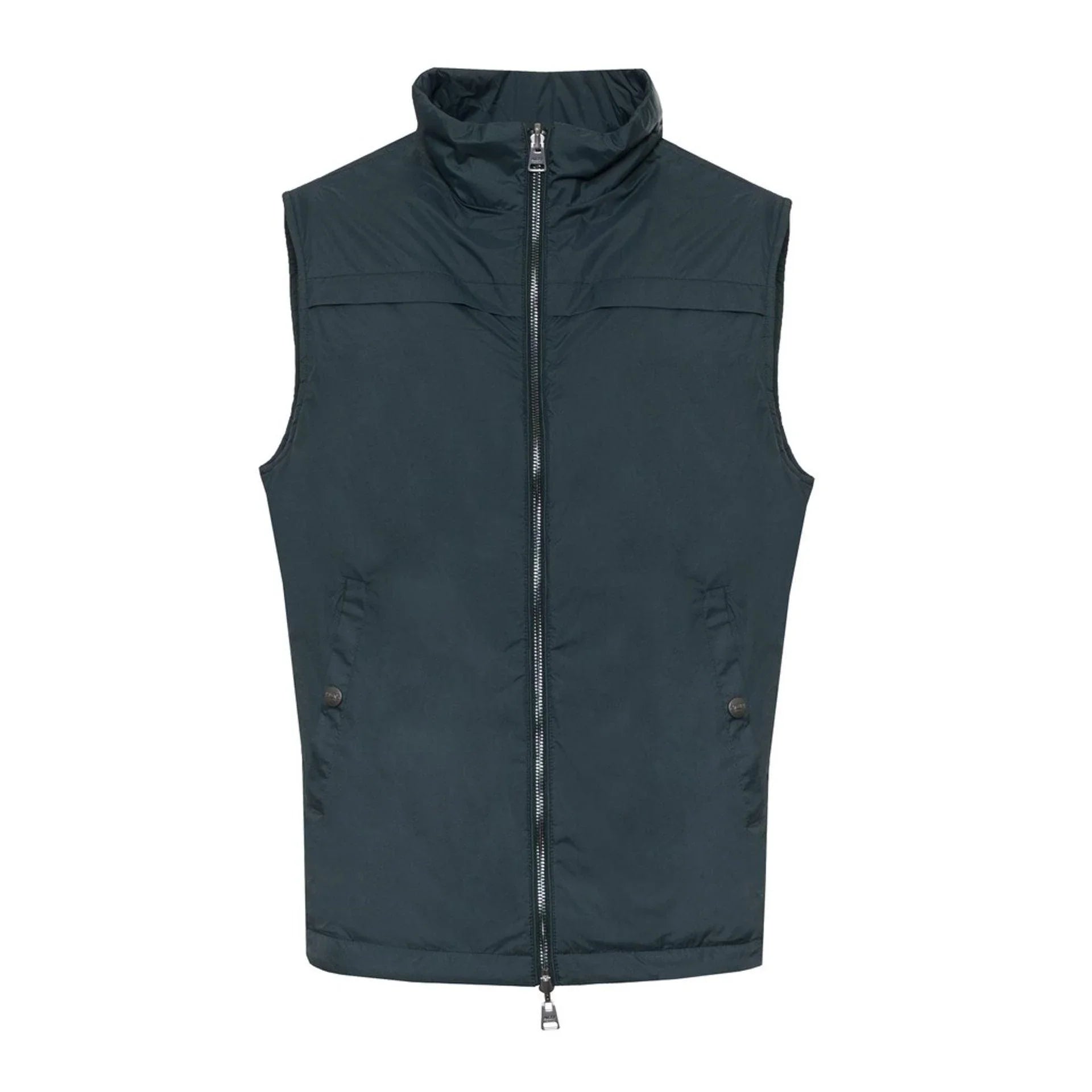 Men Puffer Vest - Lightweight - Collarless Black -Guocali