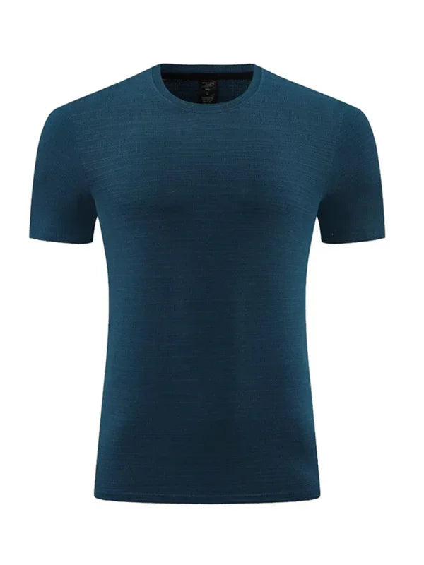 Men Round-Neck Short-Sleeves T-Shirt – Moisture-Wicking - Black -Guocali