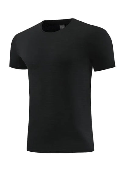 Men Round-Neck Short-Sleeves T-Shirt – Moisture-Wicking - Black -Guocali