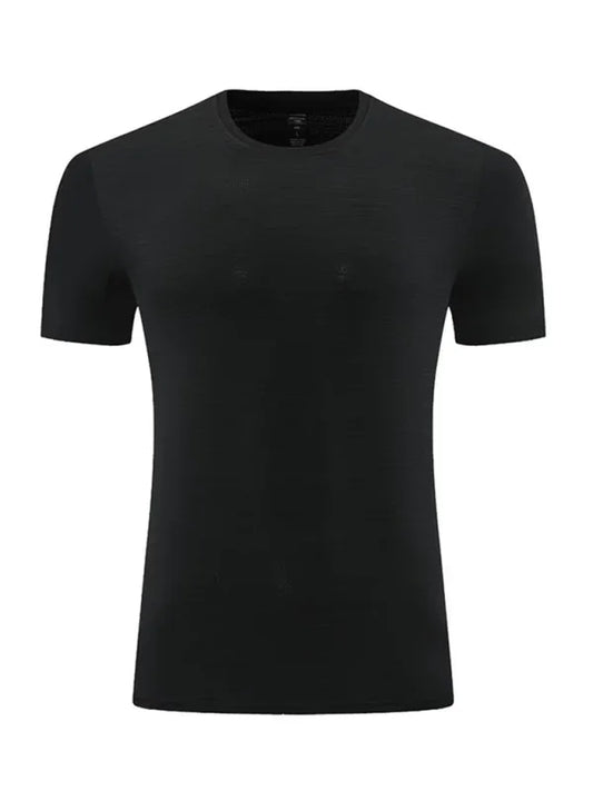 Men Round-Neck Short-Sleeves T-Shirt – Moisture-Wicking - Black -Guocali