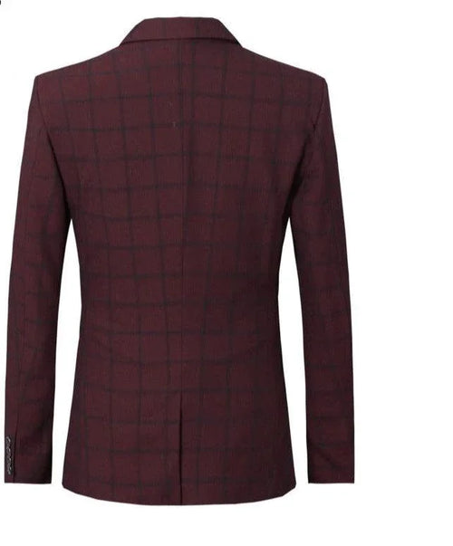 Men's Suit Jacket - Breathable Blazer, Red, Gray