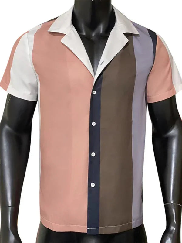 Men Short Sleeves Casual Shirt – Wrinkle-Resistant - White -Guocali