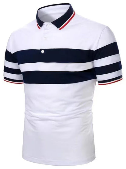 Men Short Sleeves Polo Shirt – Quick-Drying - White, Navy -Guocali