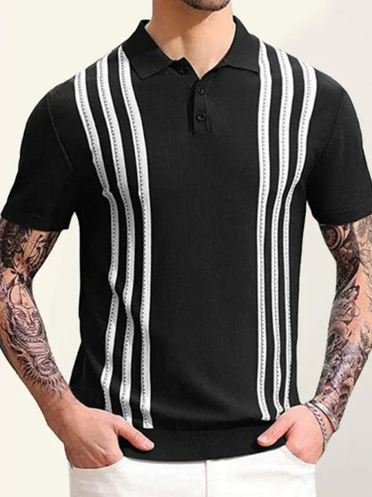 Men Short Sleeves Polo Shirt – Stretchable - Black -Guocali