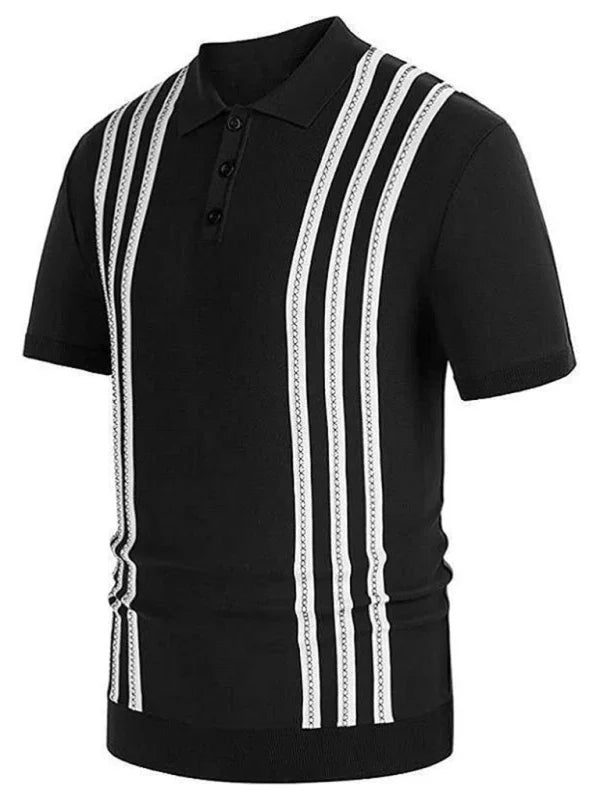 Men Short Sleeves Polo Shirt – Stretchable - Black -Guocali