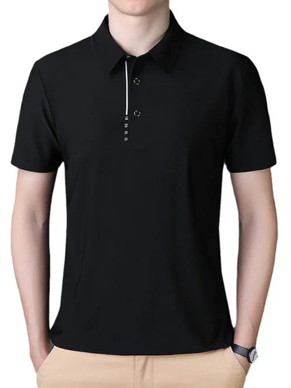 Men Short Sleeves Polo Shirt – Stretchable - Green, Black -Guocali