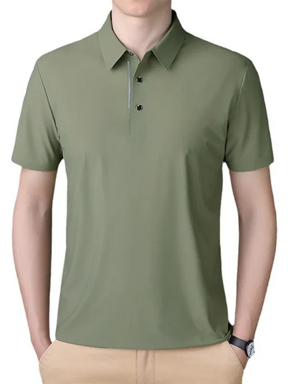 Men Short Sleeves Polo Shirt – Stretchable - Green, Black -Guocali
