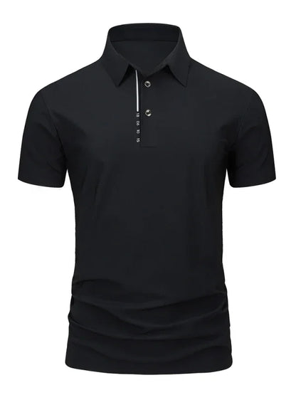 Men Short Sleeves Polo Shirt – Stretchable - Green, Black -Guocali