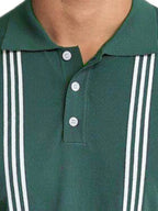 Men Short Sleeves Slim Fit Polo Shirt – Lightweight - Green, White -Guocali