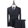 Elegant Men’s Suit - Striped Double-Breasted