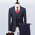 Elegant Men’s Suit - Striped Double-Breasted