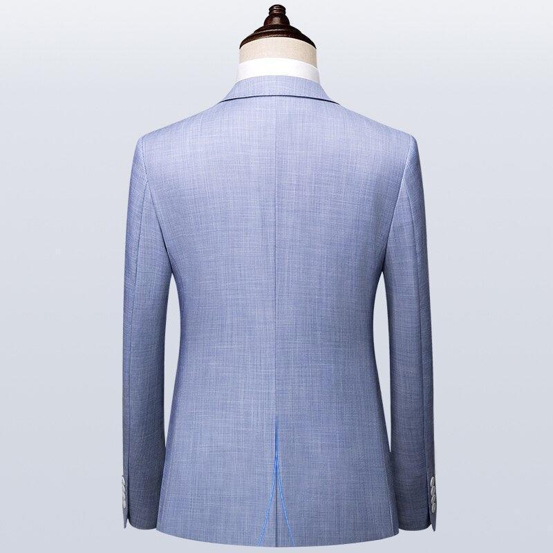 Men Suit - Carlo Blue 3-Piece Suit - 3-Piece Suit - Guocali