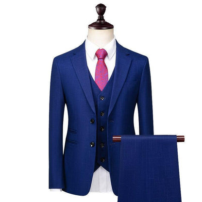 Men Suit - Davini Blue 3-Piece Suit - 3-Piece Suit - Guocali